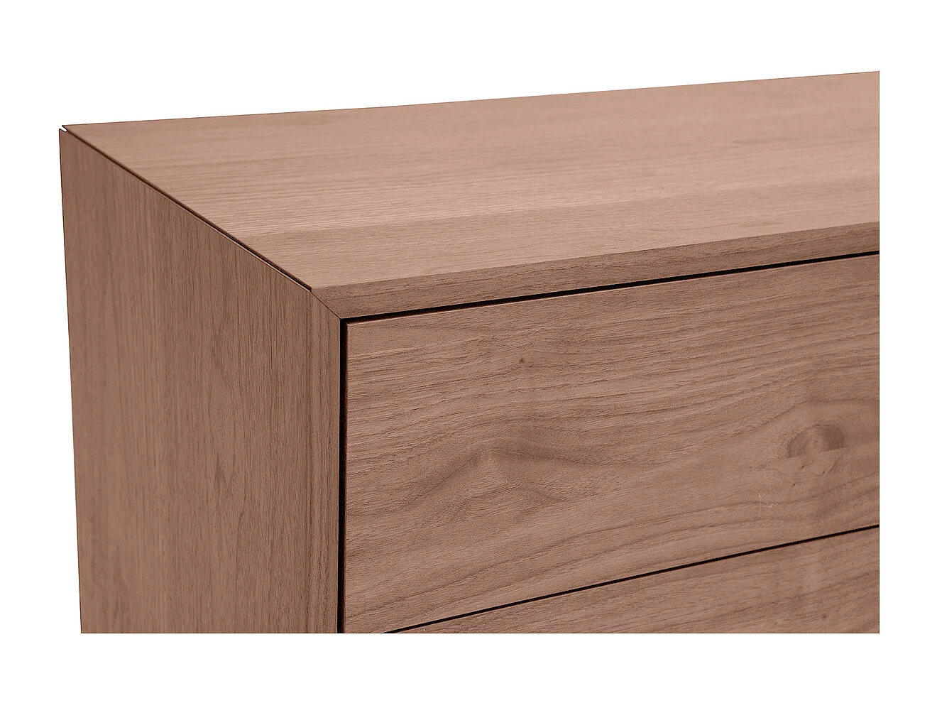 Comò vintage 6 cassetti noce e metallo L120 cm MANNY