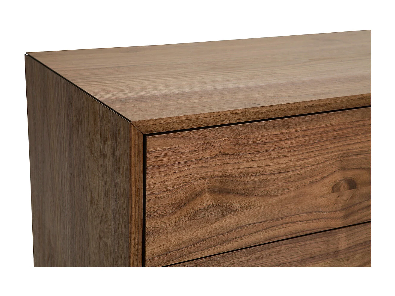 Comò vintage 6 cassetti noce e metallo L120 cm MANNY