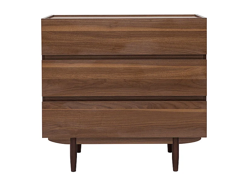 Cómoda de 3 cajones de madera oscura 80 cm SANAA