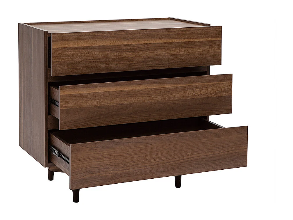 Cómoda de 3 cajones de madera oscura 80 cm SANAA