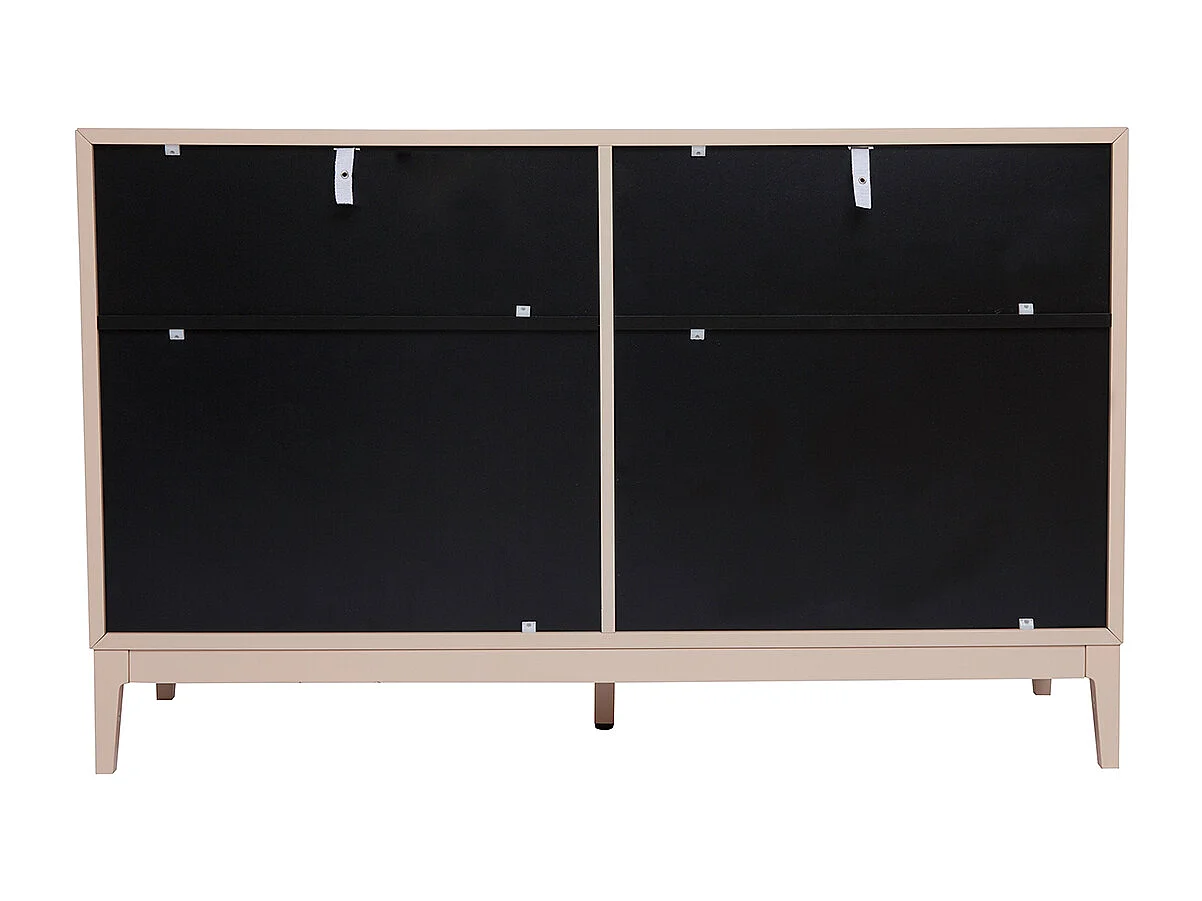 Comò rosa cipria e metallo dorato 6 cassetti L120 cm GIANA