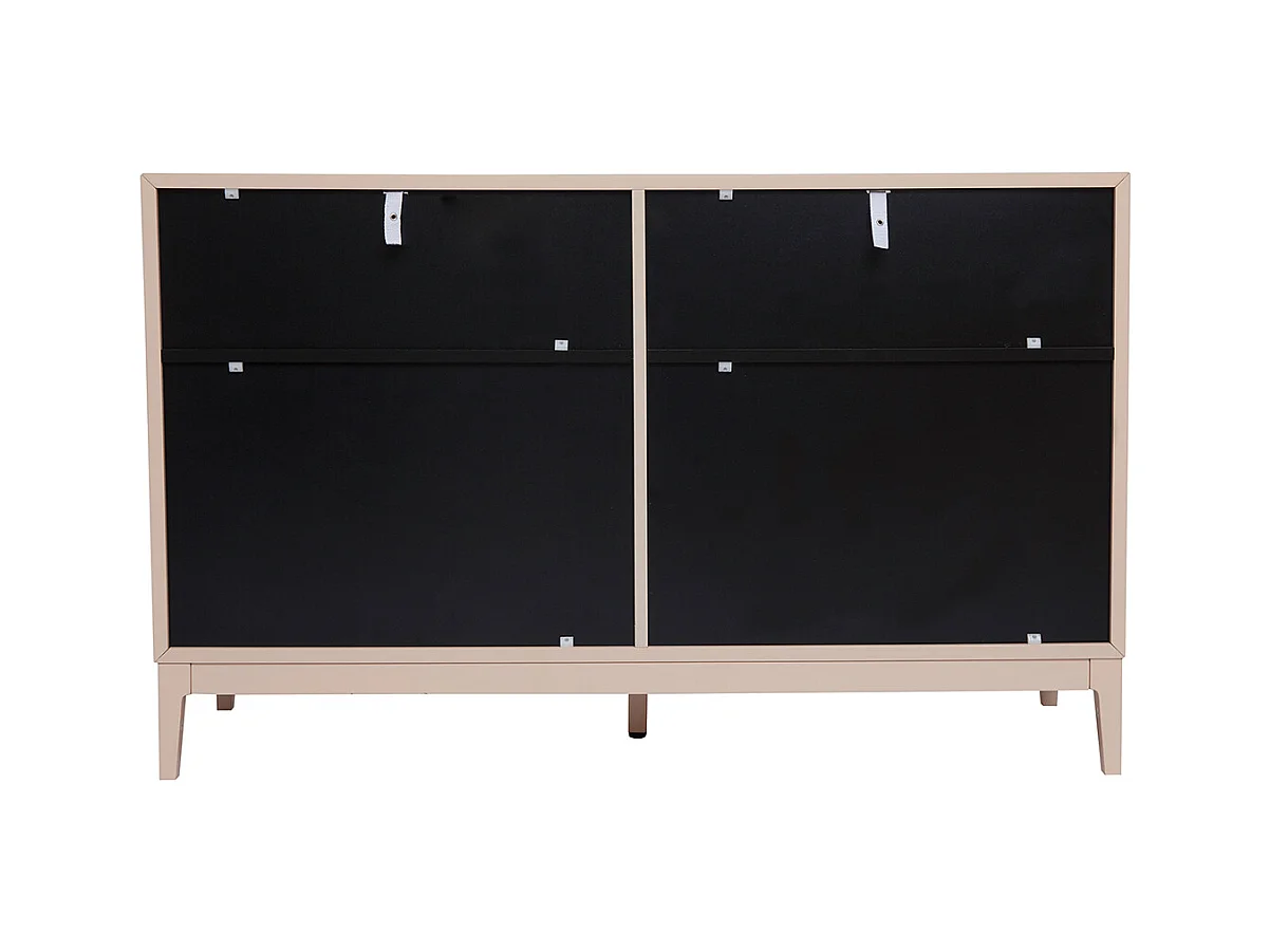 Cómoda de 6 cajones rosa palo y metal dorado 120 cm GIANA