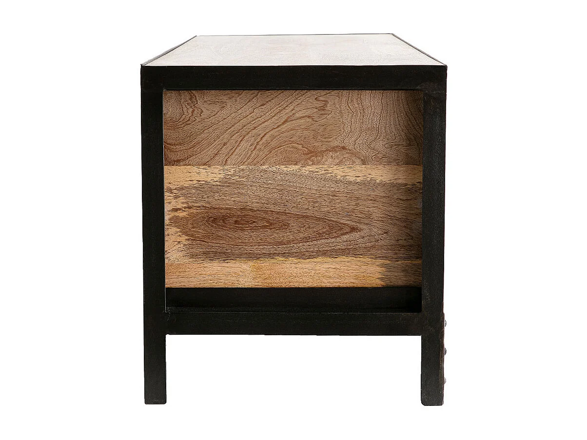 Industrielles Aufbewahrungs- / Schuhmöbel ATELIER Massivholz und Metall