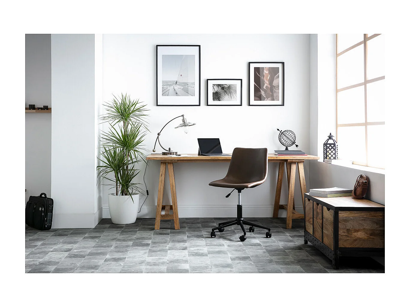 Cassettiera / scarpiera in legno e metallo ATELIER