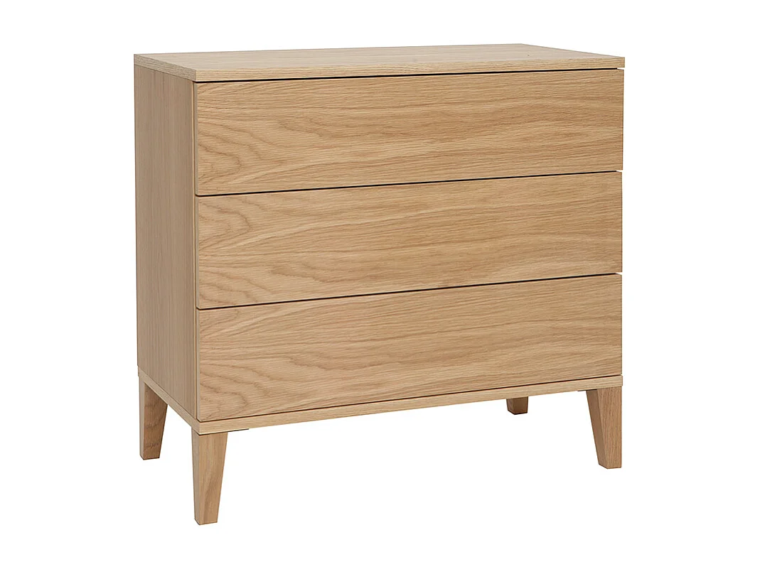 Skandinavische Kommode mit 3 Schubladen aus hellem Holz FREDDY