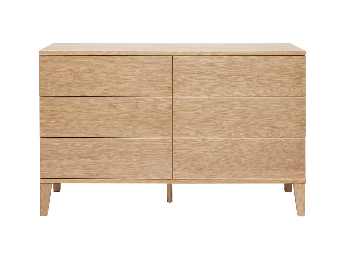 Cómoda de 6 cajones de madera clara 120 cm FREDDY