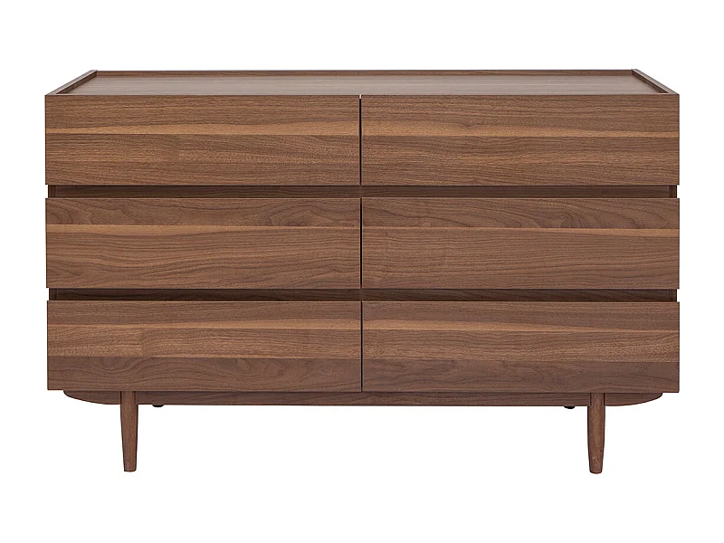 Comò 6 cassetti in legno scuro L120 cm SANAA