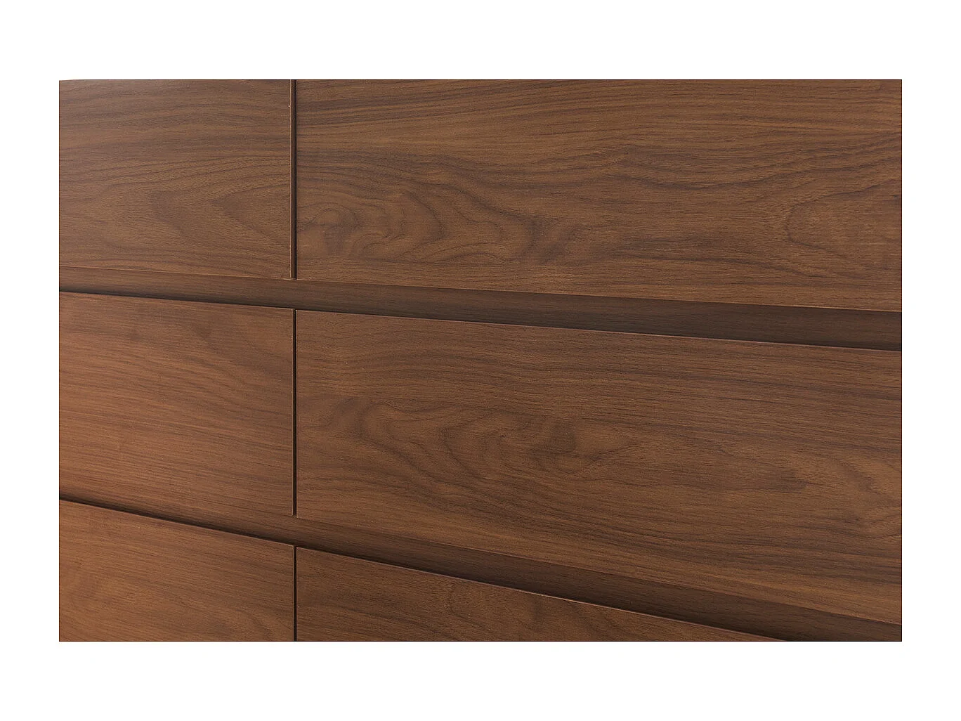 Commode finition bois foncé noyer 6 tiroirs L120 cm SANAA