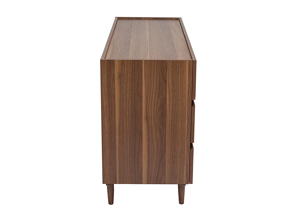 Commode finition bois foncé noyer 6 tiroirs L120 cm SANAA