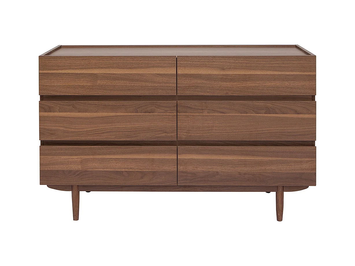 Kommode mit 6 Schubladen aus dunklem Holz B120 cm SANAA