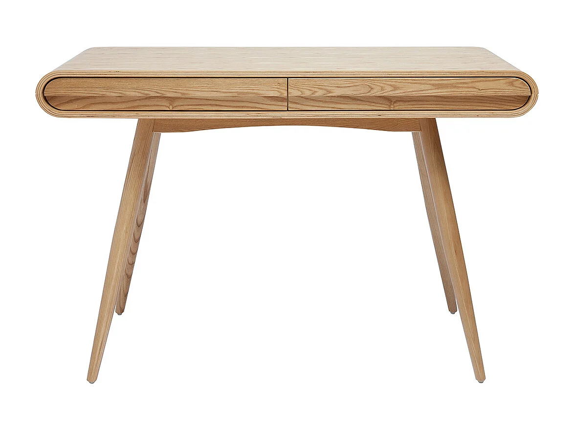 Bureau avec rangements 2 tiroirs scandinave bois clair L120 cm BJORG