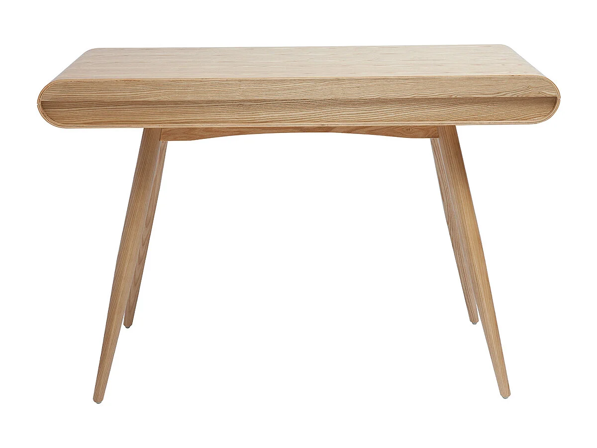 Bureau avec rangements 2 tiroirs scandinave bois clair L120 cm BJORG