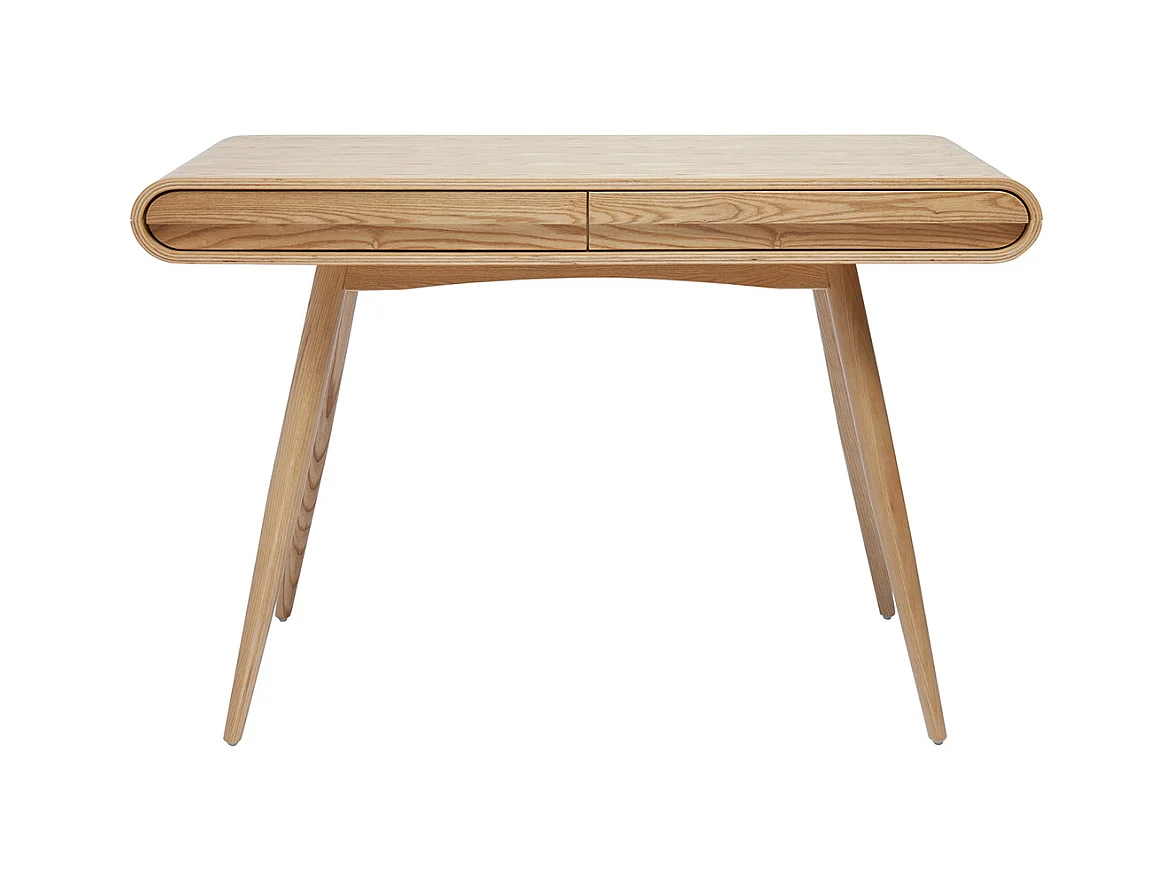 Bureau avec rangements 2 tiroirs scandinave bois clair L120 cm BJORG