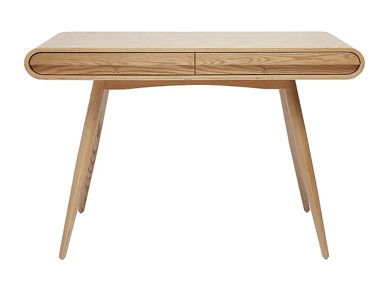 Bureau avec rangements 2 tiroirs scandinave bois clair L120 cm BJORG