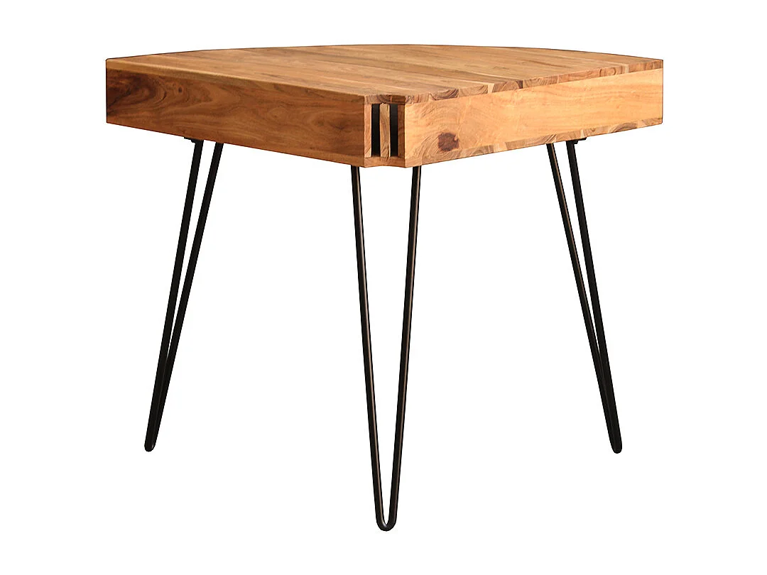 Bureau d'angle avec rangements bois massif et métal noir L75 cm GOSBY