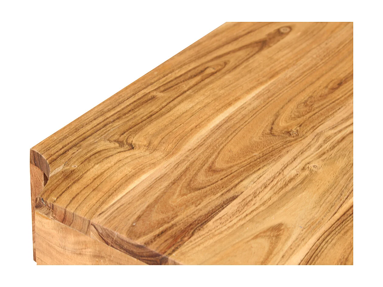 Bureau d'angle avec rangements bois massif et métal noir L75 cm GOSBY