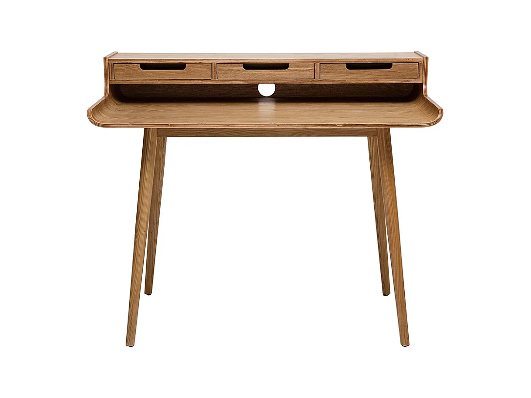 Bureau avec rangements scandinave bois clair L110 cm OPUS