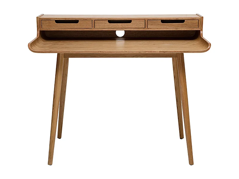 Bureau avec rangements scandinave bois clair L110 cm OPUS
