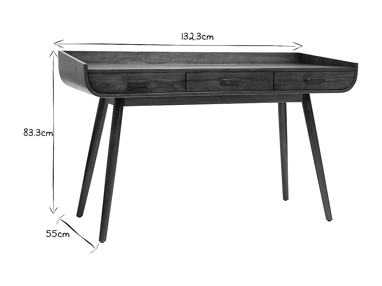 Schreibtisch Vintage Holz Nussbaum HALLEN