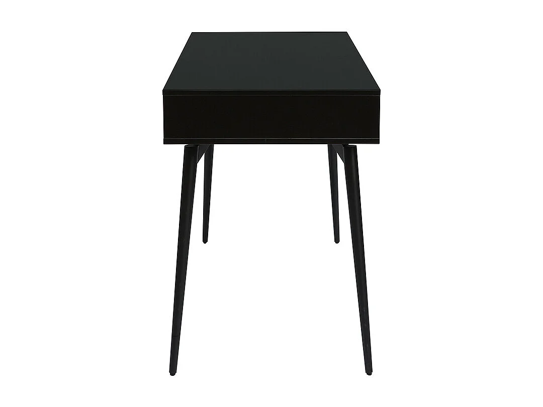 Bureau avec rangements 2 tiroirs design noir mat et bois foncé noyer L120 cm TRIPOLI