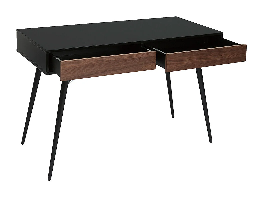 Scrivania design nero opaco e impiallacciatura noce TRIPOLI