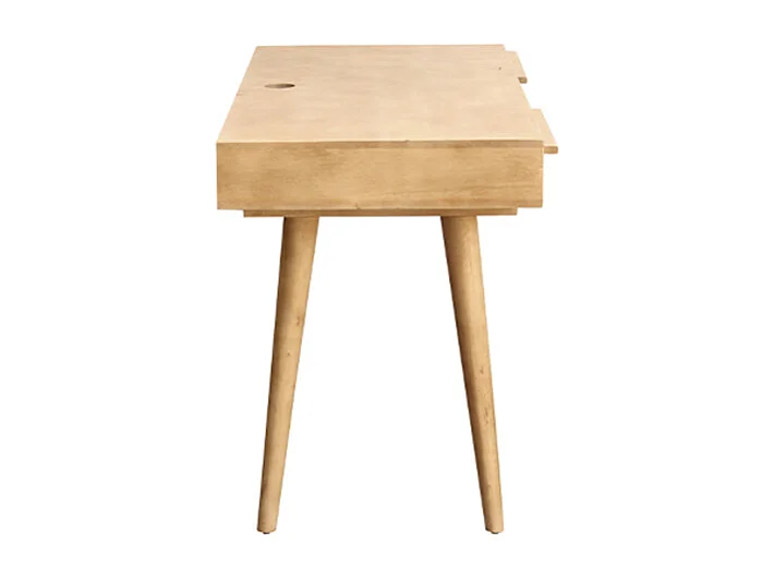 Escritorio étnico de madera maciza de mango tallada con 2 cajones KAFFIR