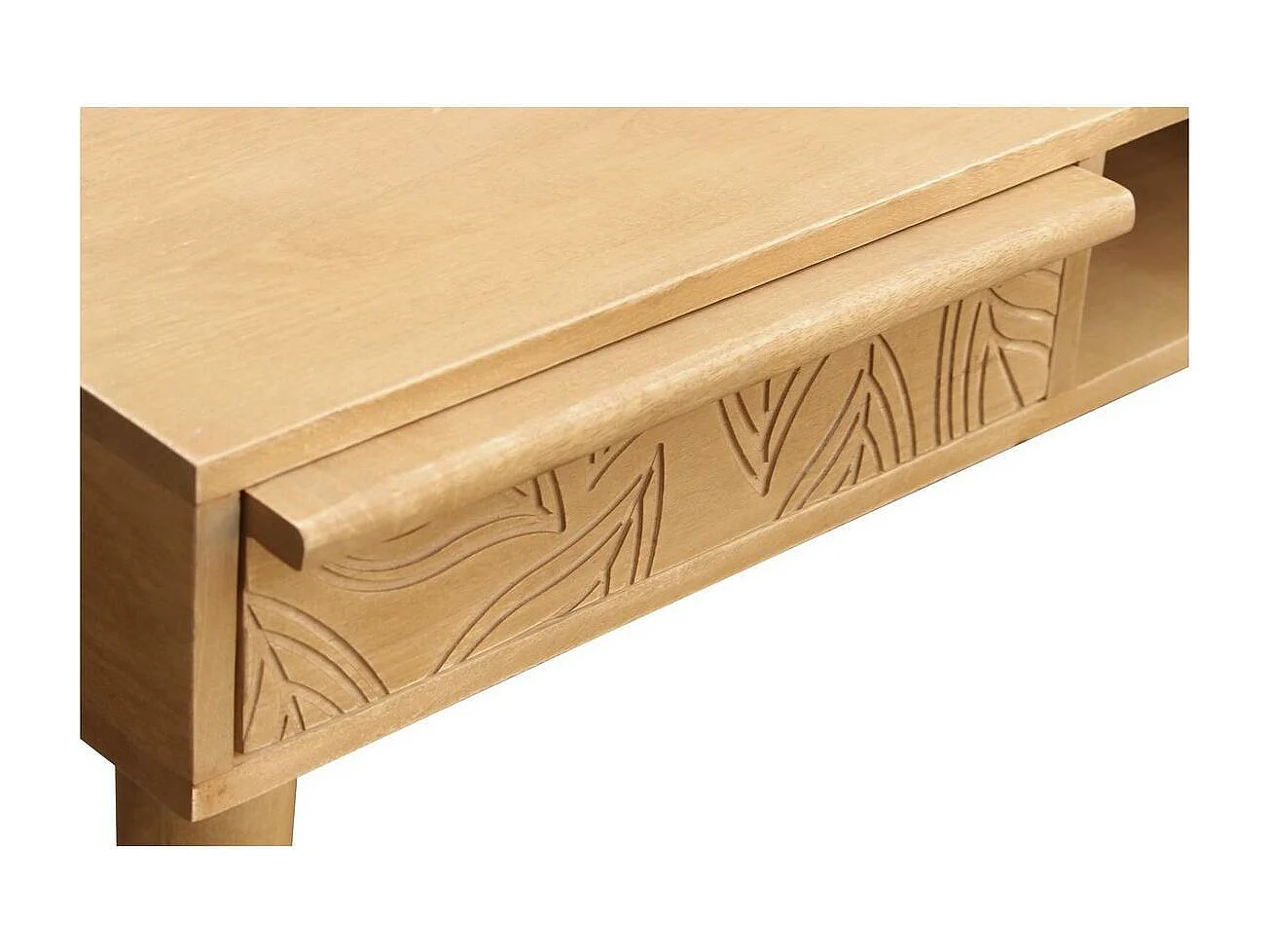 Escritorio étnico de madera maciza de mango tallada con 2 cajones KAFFIR