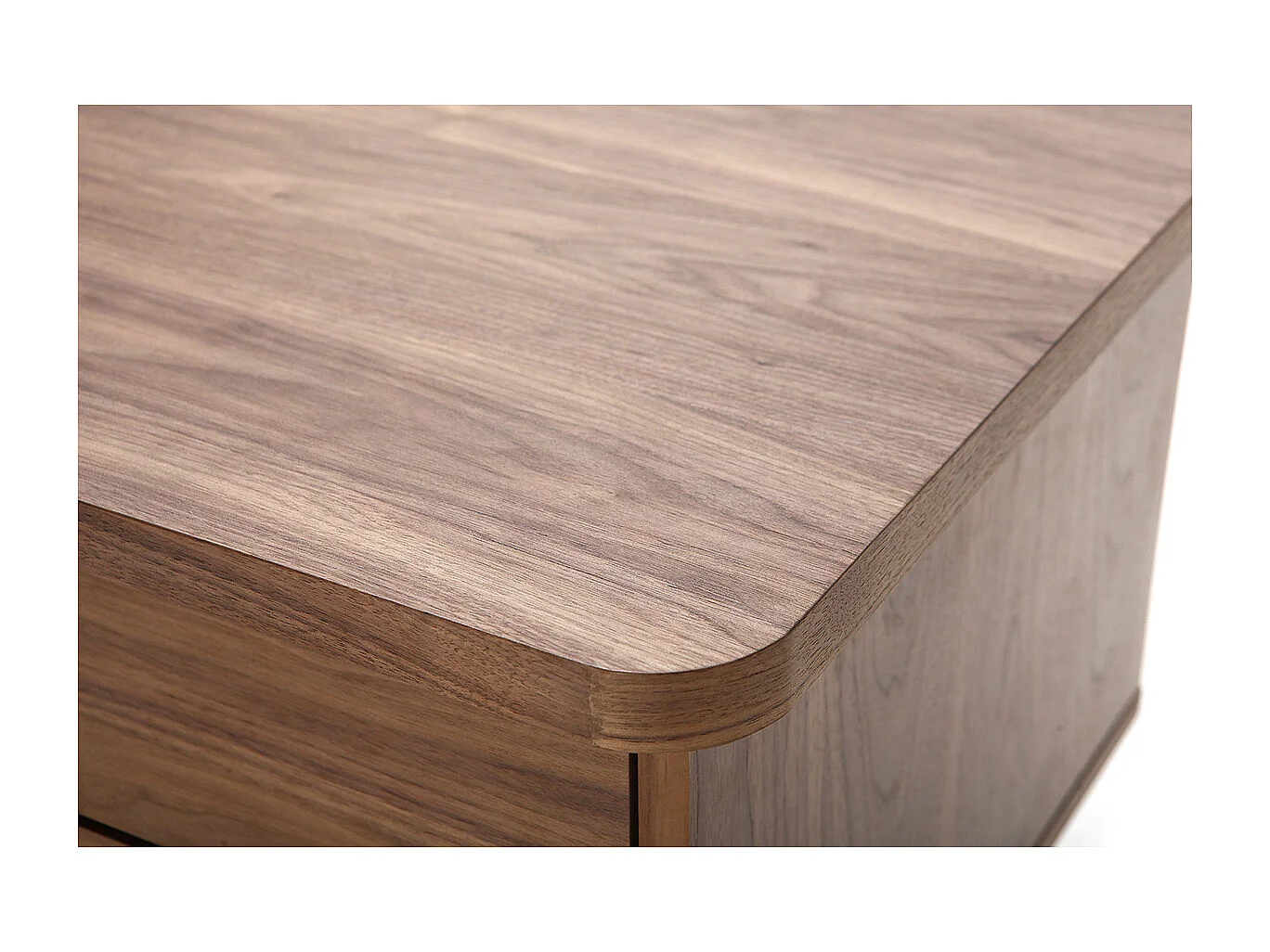 Bureau avec rangements 2 tiroirs bois foncé noyer L140 cm FIFTIES