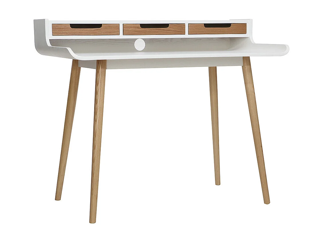 Escritorio nórdico madera blanca con almacenaje OPUS
