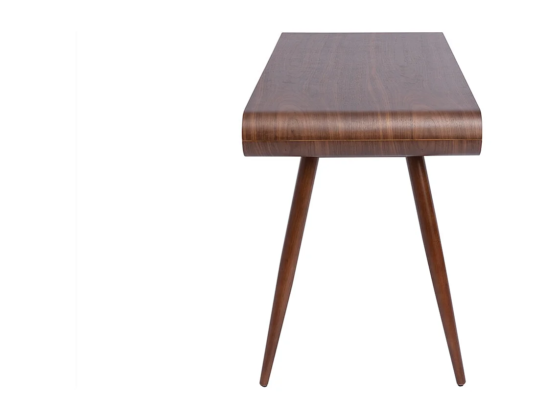 Bureau avec rangements 2 tiroirs vintage bois foncé noyer L120 cm BJORG