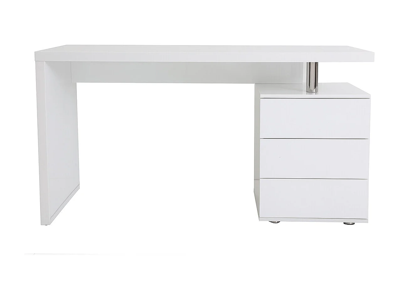 Escritorio de diseño 3 cajones lacado blanco CALIX