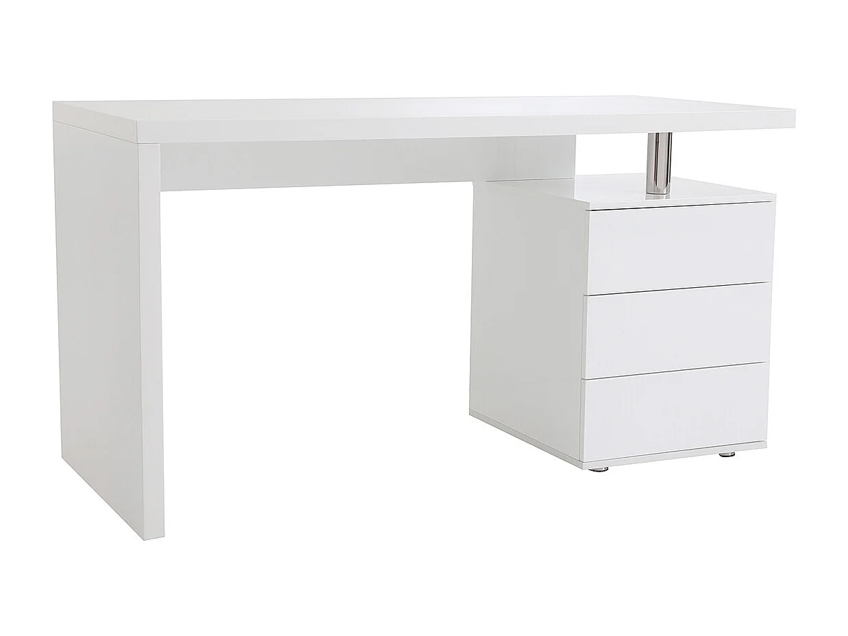 Escritorio de diseño 3 cajones lacado blanco CALIX