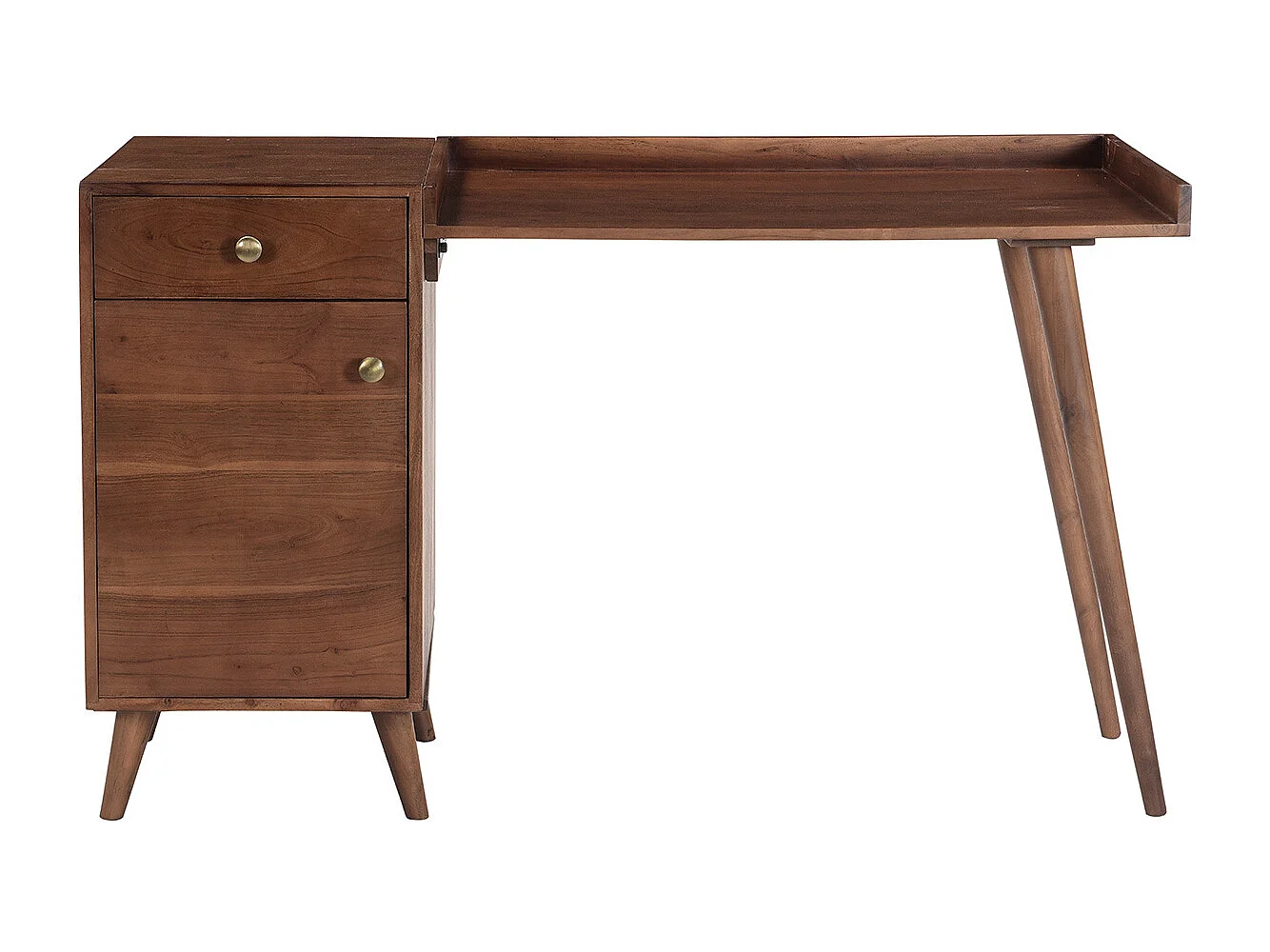 Vintage-Schreibtisch mit Schubladenelement aus massivem Akazienholz B130 cm  ROBY