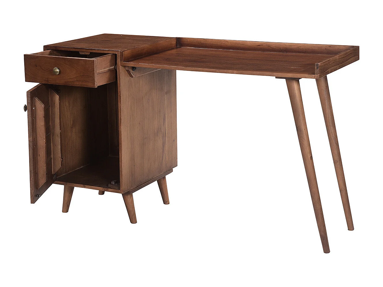 Vintage-Schreibtisch mit Schubladenelement aus massivem Akazienholz B130 cm  ROBY