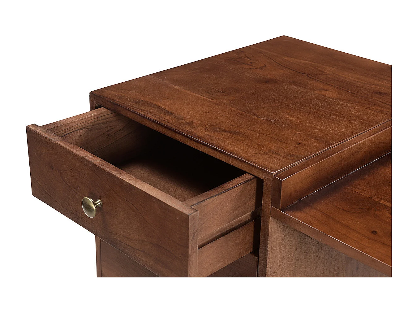 Vintage-Schreibtisch mit Schubladenelement aus massivem Akazienholz B130 cm  ROBY