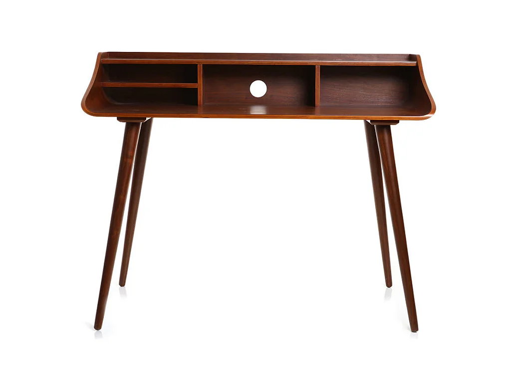 Bureau avec rangements vintage bois foncé L120 cm NORDECO
