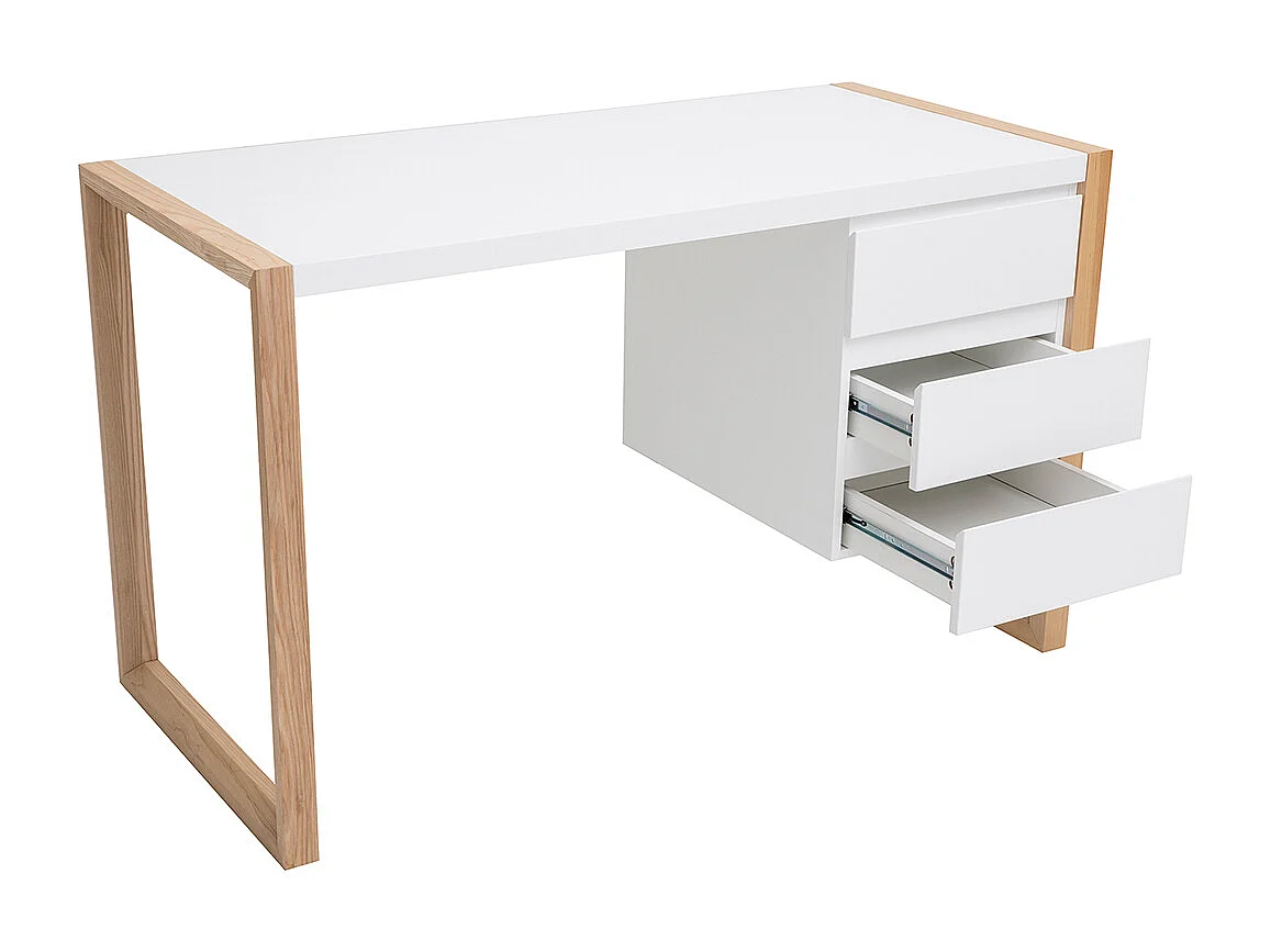 Scrivania design 3 cassetti bianco ARMEL