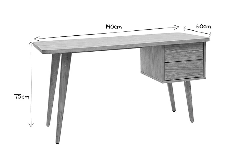 Escritorio roble L140 cm FIFTIES
