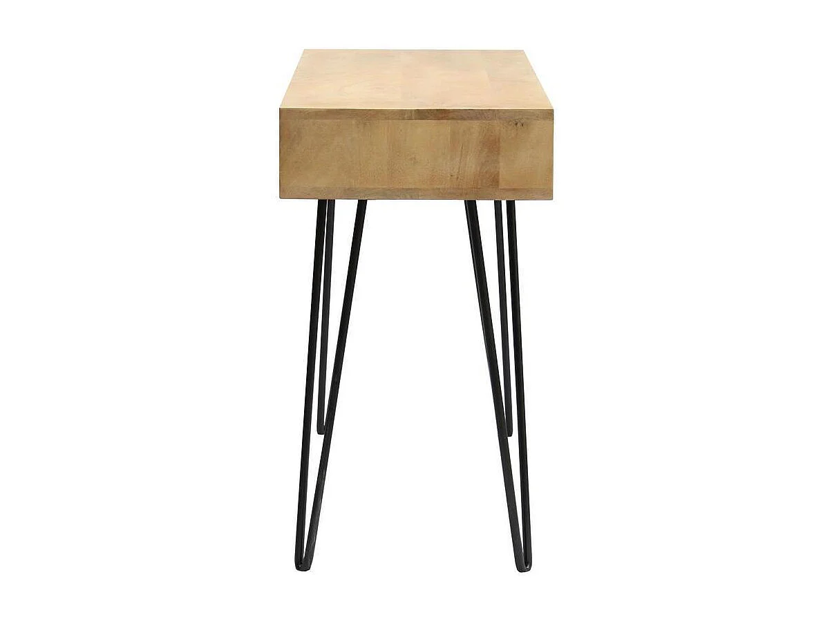 Schreibtisch aus Mangoholz und Metall mit Ablagegestell VIBES