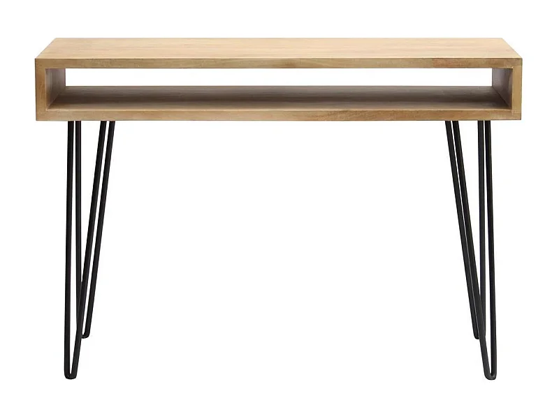 Schreibtisch aus Mangoholz und Metall mit Ablagegestell VIBES