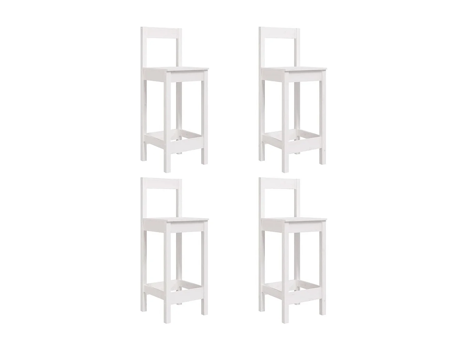 Ensemble de bar de jardin 5 pièces blanc bois massif de pin