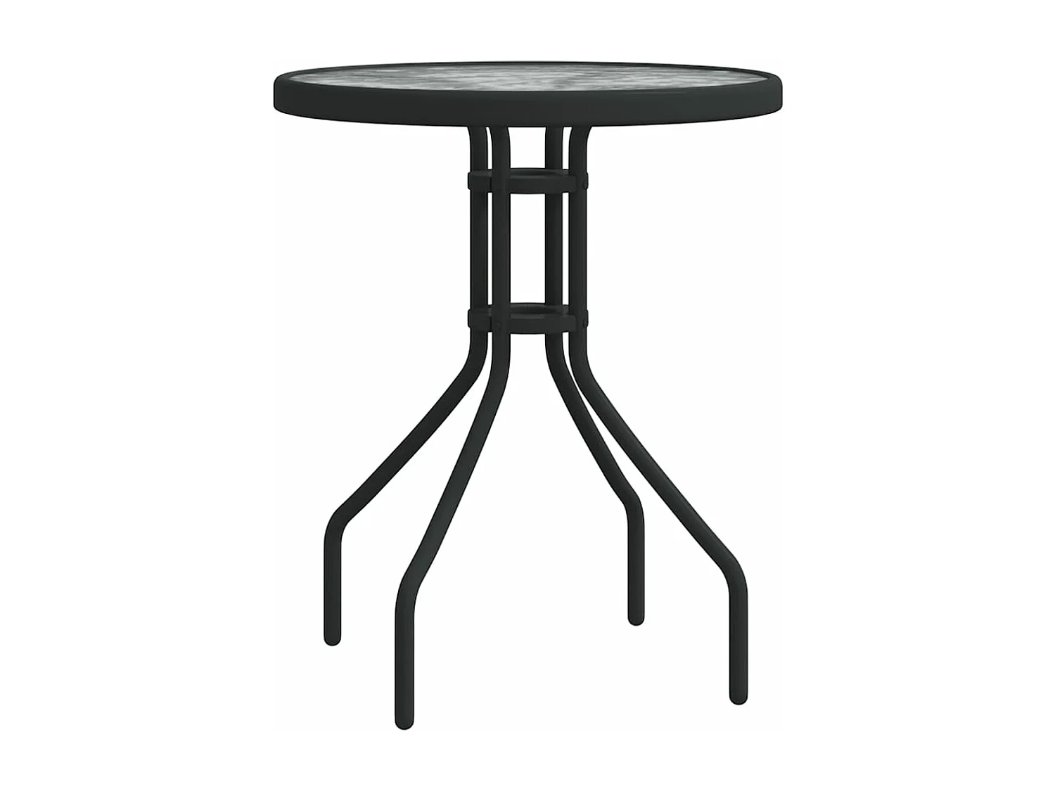 3 peças conjunto de bistrô para jardim preto