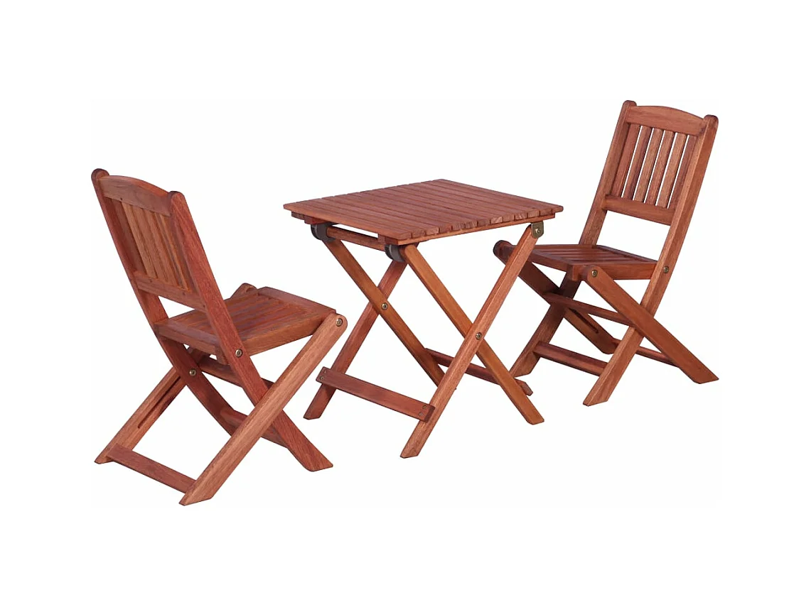 Set de bistró para niños 3 piezas madera maciza de eucalipto