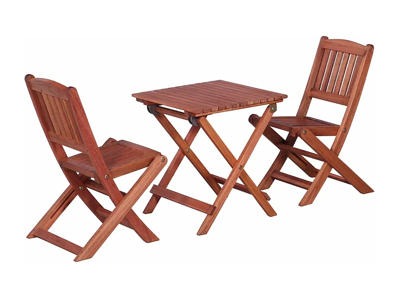 Ensemble de bistro 3 pièces pour enfants Bois d'eucalyptus solide