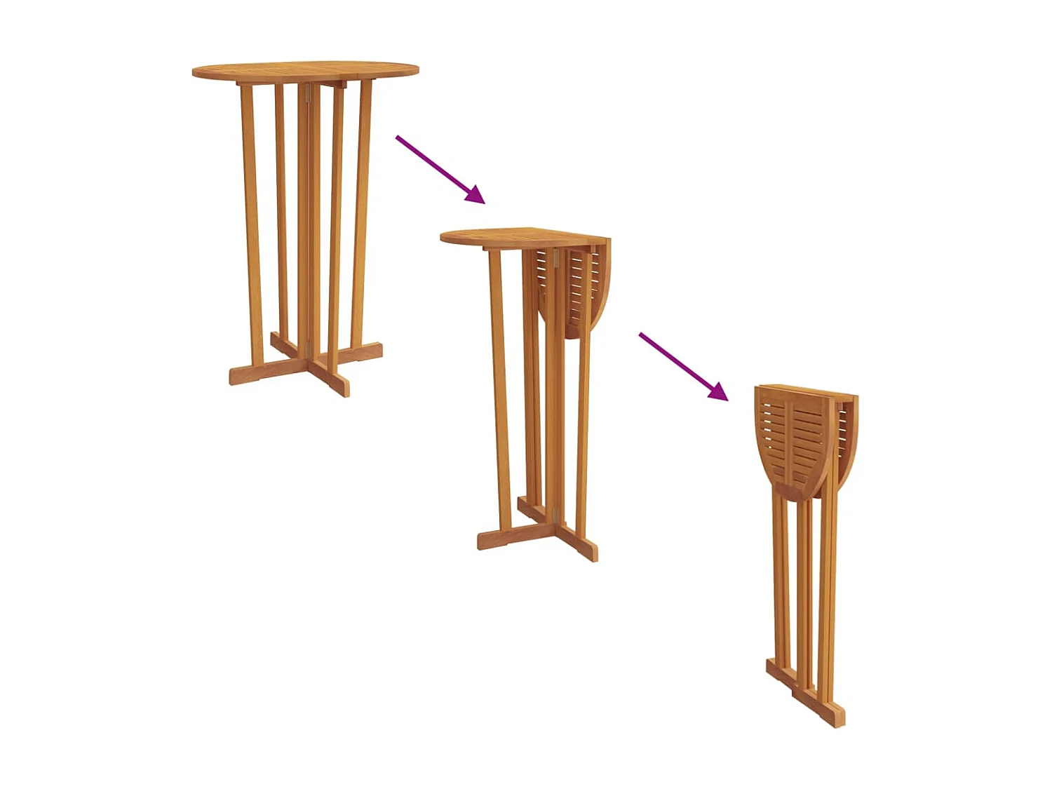 Ensemble de bar pliable 5 pièces Bois de teck massif