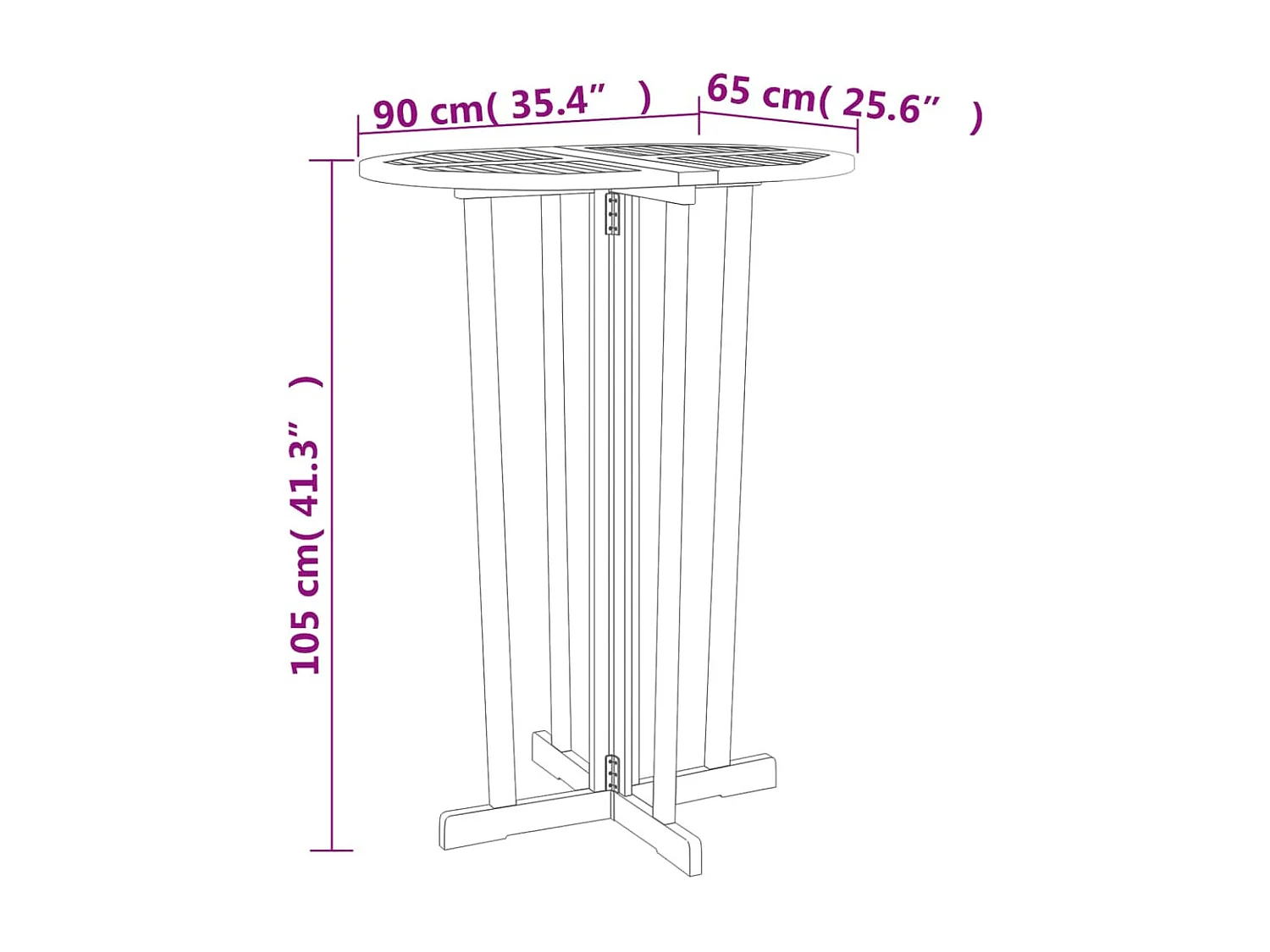Ensemble de bar pliable 5 pièces Bois de teck massif
