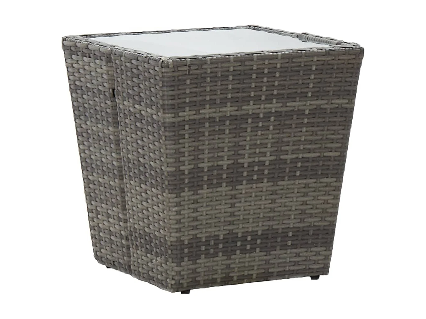 5 peças conj. bistrô de jardim vime PE e vidro temperado cinzento