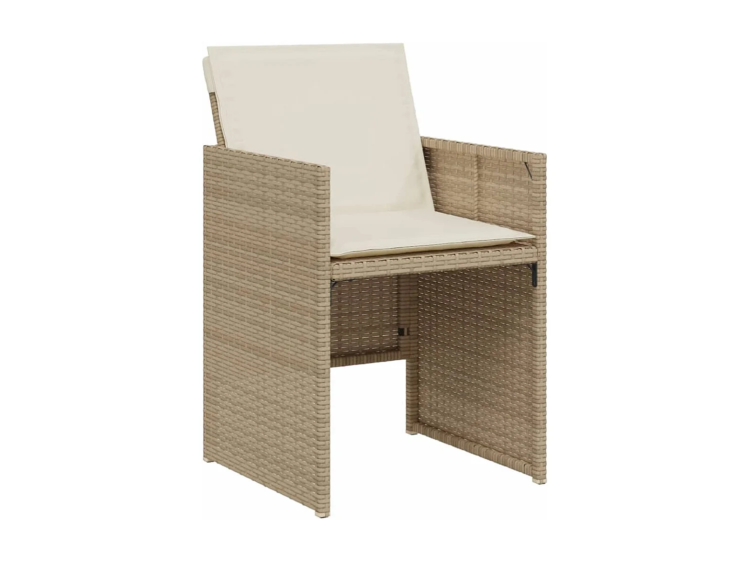 Ensemble de bistro 3 pièces avec coussins beige résine tressée