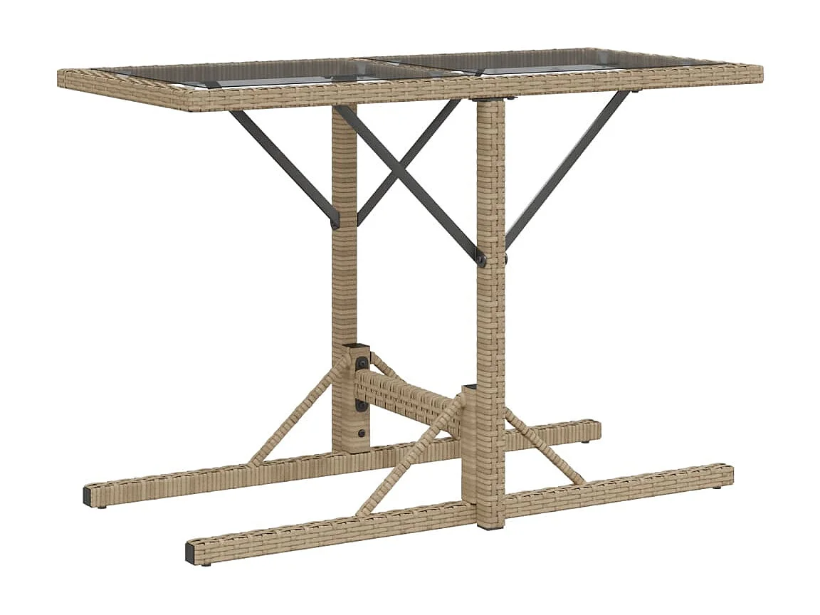 Ensemble de bistro 3 pièces avec coussins beige résine tressée