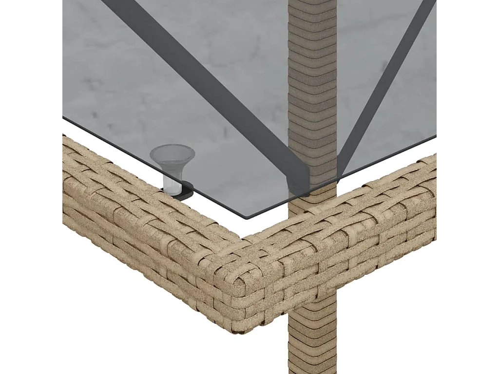 Ensemble de bistro 3 pièces avec coussins beige résine tressée